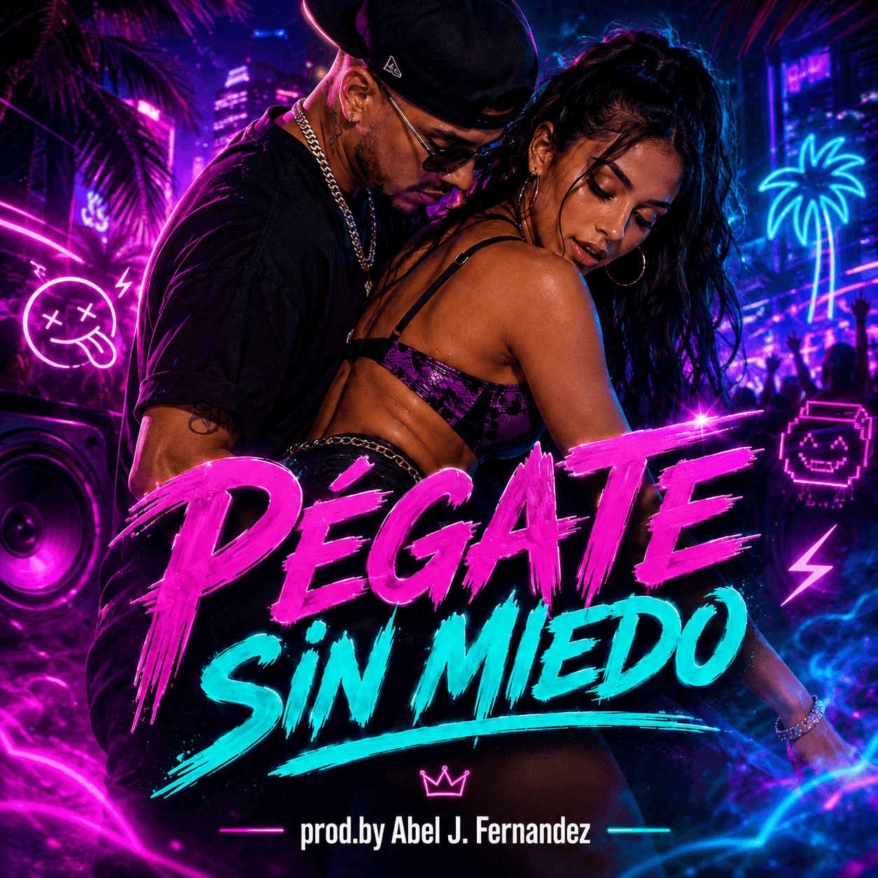 Pégate Sin Miedo — single cover art by Abel J. Fernandez