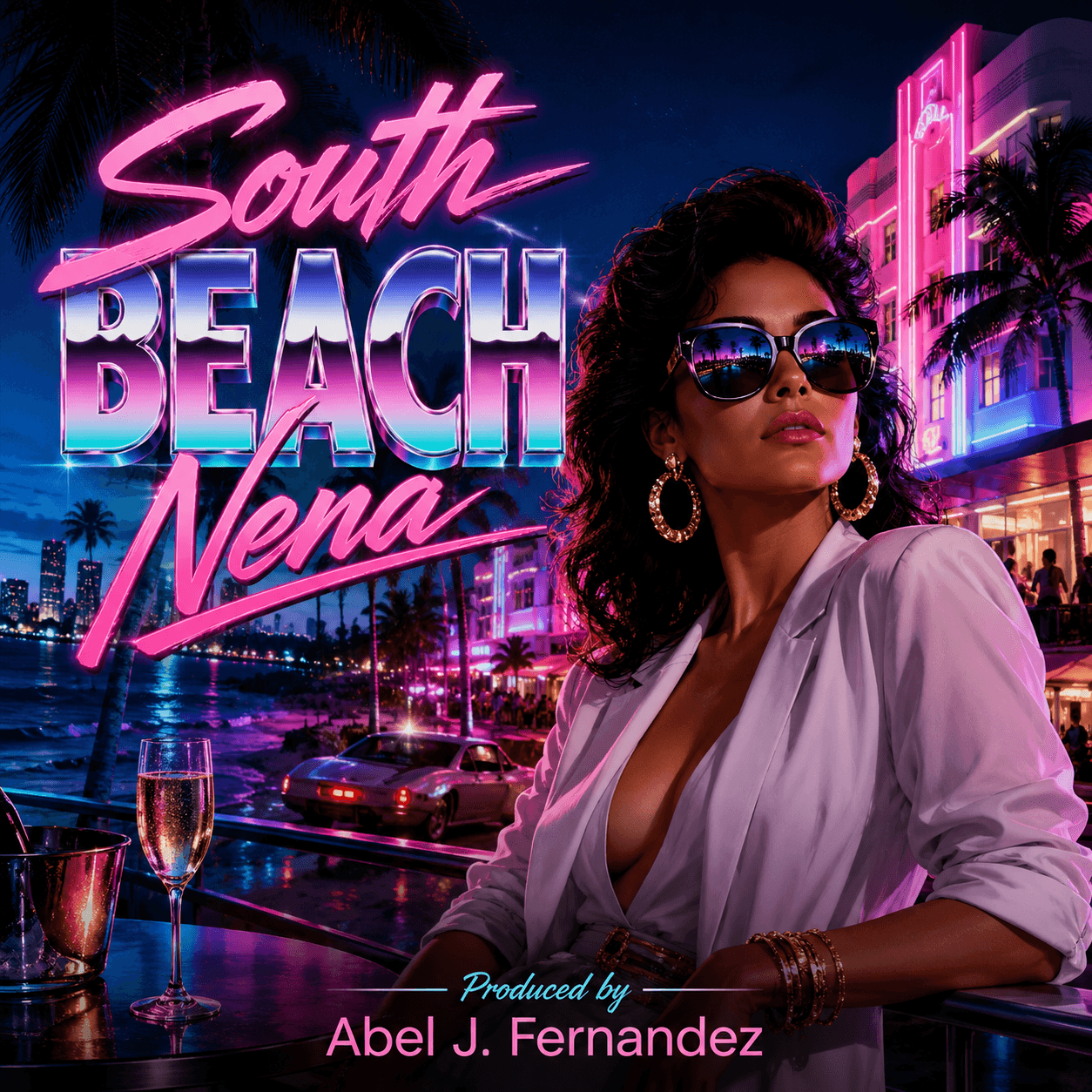 South Beach Nena — single cover art by Abel J. Fernandez